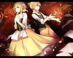  1girl brother_and_sister cremation_melody_(vocaloid) dress kagamine_len kagamine_rin musical_note siblings tama_(songe) twins vocaloid 