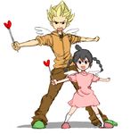  braid braids brother_and_sister cute gouenji_shuuya gouenji_yuuka inazuma_eleven inazuma_eleven_(series) pose siblings wand 