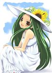  dress fang flower hat long_hair sakurai_unan solo sun_hat sundress sunflower suzumiya_haruhi_no_yuuutsu tsuruya very_long_hair 