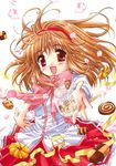  candy checkerboard_cookie cookie food hairband jar kanon petals red_eyes ribbon sato-pon skirt solo tsukimiya_ayu wind 
