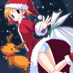  christmas mizuki_hotaru_(artist) original panties reindeer rudolph_the_red_nosed_reindeer santa_costume solo striped striped_panties underwear 