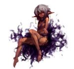  barefoot dark_skin earrings feet jewelry nude original pointy_ears red_eyes solo sugimoto_gang 