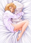  arcueid_brunestud artist_request ass barefoot bed blonde_hair blush hug nightshirt panties pillow pillow_hug short_hair sleeping solo tsukihime underwear 