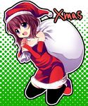  christmas dress santa_costume solo strapless strapless_dress subaru_(yachika) thighhighs umineko_no_naku_koro_ni ushiromiya_natsuhi 