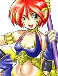  animal_ears blush breasts breath_of_fire breath_of_fire_ii bustier cat_ears cat_tail claws drawfag facial_mark full_body furry gloves green_eyes no_panties no_pants orange_hair rinpoo_chuan short_hair solo source_request tail 