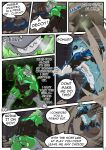 anthro antihero balls beard belly breath bulge butt canid canine canis claws clothed clothing cobalt_beast comic crisis crisis_ch1 dialogue duo echolocation facial_hair facial_horn fight flaccid foreskin genitals glowing glowing_eyes green_beard green_facial_hair green_hair grin hair heart_beat hero hi_res horn latex male male/male mammal mask muscular nipples nose_horn partially_clothed paws penis powering_up rhinoceros samaraka smile solo sonarceros spandex symbol tail tight_clothing torn_clothing villainous wolf