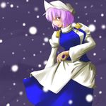  hat letty_whiterock purple_hair simon_(artist) snowing solo touhou 