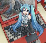  blue_eyes blue_hair brand_name_imitation computer hatsune_miku laptop long_hair maruto! minigirl revision smile solo standing thighhighs twintails very_long_hair vocaloid 