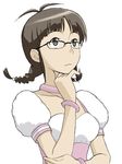  akizuki_ritsuko artist_request bangs cute_&amp;_girly_(idolmaster) glasses idolmaster idolmaster_(classic) idolmaster_1 lowres solo 