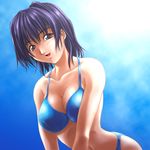  bikini blue_eyes kagehara_hanzou lowres original purple_hair short_hair solo swimsuit 