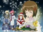  blonde_hair christmas cosplay gift lyrical_nanoha mahou_shoujo_lyrical_nanoha mahou_shoujo_lyrical_nanoha_a's multiple_girls pantyhose santa_costume screencap shamal signum sleigh vita yagami_hayate zafira 