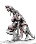  chain copyright_request cyborg dinosaur loincloth metal no_humans robot spikes suparu_(br3) tail 