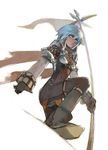  armor blue_eyes blue_hair copyright_request ninomoto solo 