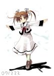  boshinote dated lyrical_nanoha mahou_shoujo_lyrical_nanoha purple_eyes red_hair school_uniform seishou_elementary_school_uniform solo takamachi_nanoha twintails 