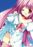  copyright_request dress garter_belt lingerie lowres no_panties ribbon sakura_hanpen solo underwear 