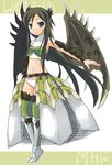  monster_girl monster_hunter personification rathian solo tamura_hiro thighhighs wings 