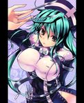  :p breasts green_hair hat huge_breasts long_hair nurse original refeia scalpel solo tongue tongue_out 