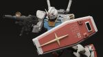 3d absurdres aiming beam_rifle blender_(medium) cross earth_federation emblem energy_gun english_commentary english_text flying gundam highres machinery mecha mecha_focus mjeff mobile_suit mobile_suit_gundam no_humans realistic robot roundel rx-78-2 science_fiction scope shield space v-fin weapon zero_gravity 