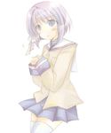  clannad fujibayashi_ryou furui_suguri hikarizaka_private_high_school_uniform school_uniform short_hair solo thighhighs 