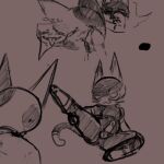 1:1 amateur animal_crossing anthro anus black_and_red bob_(animal_crossing) bodily_fluids digital_media_(artwork) domestic_cat duo edging felid feline felis fellatio femboy flustered genital_fluids hand_covering_face male male/male mammal monochrome nintendo oral penile precum presenting punchy_(animal_crossing) sex sketch spiral2005 spread_anus spreading tongue tongue_out