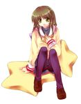  clannad hikarizaka_private_high_school_uniform ibuki_fuuko pantyhose purple_legwear satomi_yoshitaka school_uniform solo starfish 