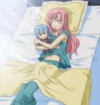  bed doll hayate_no_gotoku! highres katsura_hinagiku long_hair midriff pajamas pink_hair screencap sleeping solo stitched third-party_edit 