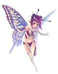  antennae butterfly_wings copyright_request fairy pointy_ears simple_background solo thighhighs weno wings 