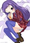  ayase_yue mahou_sensei_negima! mudou_eichi panties pantyshot plaid plaid_skirt skirt solo thighhighs underwear 