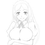  breasts buchi_(artist) greyscale hiyorimi_sawawa kaibutsu_oujo large_breasts lowres maid monochrome sketch solo 
