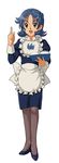 blue_eyes blue_hair book highres kasuga_(kasuga39) maid older pantyhose quote-tan short_hair solo wikipedia 
