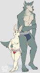 2024 4_toes 5_fingers absurd_res anthro anthro_on_anthro barefoot beastars black_nose blush bodily_fluids breasts bulge canid canine canis claws clothed clothed_anthro clothed_female clothed_male clothing crossdressing domestic_rabbit duo dwarf_rabbit eye_scar facial_scar feet female fingers fur grey_body grey_fur haru_(beastars) hi_res hindpaw humanoid_hands interspecies jockstrap jockstrap_only lagomorph larger_male legoshi_(beastars) leporid male male/female mammal navel nipples oryctolagus paws plantigrade predator/prey rabbit scar size_difference smaller_female smile sweat toe_claws toes tongue topless topless_anthro topless_female topless_male underwear underwear_only unsafescapewolf white_body white_fur wolf