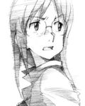  dennou_coil gofu greyscale harakawa_tamako lowres monochrome sketch solo traditional_media 