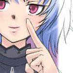  1girl darker_than_black female fingersmile grey_hair lowres maroon_eyes solo yin 