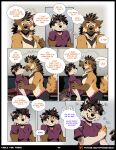 2024 5_fingers anthro arm_grab aycee bed bedroom ben_(roanoak) black_hair black_nose blush bodily_fluids bottomwear boxers_(clothing) breasts brown_hair canid canine canis claws clothed clothed_anthro clothed_female clothed_male clothing comic crying dialogue duo embarrassed english_text face_to_face fangs female finger_claws fingers fur furniture grey_body grey_fur guilty hair hi_res humanoid_hands husband_and_wife laugh male male/female mammal maned_wolf married_couple mortified nose_to_nose open_mouth open_smile orange_body orange_fur page_number panicking pillow sandra_(roanoak) shorts smile speech_bubble tail tears teeth text tongue topless topless_anthro topless_male underwear url wolf