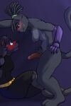 absurd_res anthro areola armpit_hair athletic athletic_anthro athletic_female athletic_gynomorph athletic_intersex balls belt blush bodily_fluids body_hair bodysuit boots breasts carameltsi clairen_(rivals_of_aether) clothed clothing cybernetic_arm cybernetic_limb cybernetics dreadlocks duo ear_blush ear_piercing erection eyebrow_slit eyebrows felid feline female footwear genitals green_eyes gynomorph hair hand_on_wall hi_res intersex intersex/female leopard looking_down looking_down_at_partner looking_up looking_up_at_partner looming machine mammal messy_hair multicolored_body nervous nikita_(carameltsi) nipples nude pantherine paws penis piercing ponytail pubes red_eyes rivals_of_aether round_ears shaded shoes simple_background sitting skinsuit smile standing sweat sweatdrop tail thick_thighs thin_tail tight_clothing two_tone_body