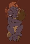 ambiguous_gender anthro athletic athletic_anthro athletic_female bat big_ears black_body black_fur black_hair blush blush_lines brown_body brown_fur brown_hair carameltsi clairen_(rivals_of_aether) claws cuddling curled_hair duo eye_bags eyes_closed felid feline female fire flat_colors fur hair heart_symbol hi_res hug hugging_another kneeling leopard mammal messy_hair notched_ear pantherine paws purring rivals_of_aether round_ears simple_background sitting smile sound_effects tail thin_tail ti-ti