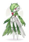  bob_cut colored_skin gardevoir green_hair green_skin highres joints looking_at_viewer lordyanyu mechanization multicolored_skin pink_eyes pokemon pokemon_(creature) robot_joints smile two-tone_skin white_skin 