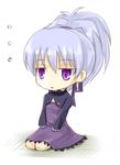  ... chibi darker_than_black dress hair_ribbon long_hair minitesu ponytail purple_eyes ribbon seiza silver_hair sitting yin 