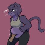 anthro belly belly_squish big_belly black_body black_fur black_hair bloated blush blush_lines bodily_fluids bra burping carameltsi cheek_bulge clairen_(rivals_of_aether) claws clothed clothing disembodied_hand felid feline female fur hair hi_res leggings legwear leopard mammal messy_hair multicolored_body pantherine red_eyes rivals_of_aether round_ears shaded shocked simple_background slightly_chubby slightly_chubby_anthro slightly_chubby_female solo sound_effects squish standing sweat sweatdrop tail thin_tail two_tone_body underwear wide_eyed