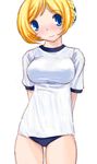  blonde_hair blue_eyes gym_uniform hoshikuzu_junction melua_melna_meia solo super_robot_wars super_robot_wars_judgement 