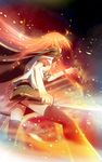  1girl fire red_hair shakugan_no_shana shana solo sword weapon wind 