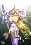  alternate_legwear blonde_hair breasts gunner-l hat huge_breasts long_hair low-tied_long_hair polearm riesz seiken_densetsu seiken_densetsu_3 solo spear thighhighs vanadis weapon 