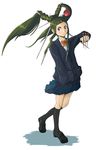  bad_id bad_pixiv_id between_fingers copyright_request holding_needle kneehighs needle niimori_hiroshi school_uniform socks solo throwing_needles twintails 