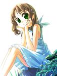  brown_hair copyright_request dress green_eyes solo yakepu 