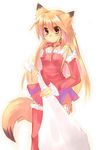  animal_ears christmas fox_ears original santa_costume solo tail toba_hiyoko 