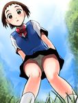  haruyama_kazunori neko_no_ongaeshi panties pantyshot school_uniform skirt solo underwear yoshioka_haru 