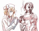  :&lt; annotated bara_no_maria beatrice_(bara_no_maria) bunbun cigarette molly_lips multiple_girls nurse pinoa_(bara_no_maria) smoking yuufa_(bara_no_maria) 