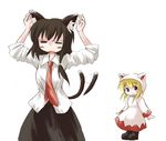  animal_ears cat_ears kemonomimi_mode koto lowres maribel_hearn multiple_girls tail touhou usami_renko 
