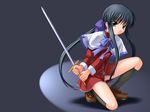  bosshi highres kanon kawasumi_mai panties red_skirt school_uniform skirt solo sword underwear weapon 