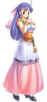  blue_eyes blue_hair blush bow dragon_quest dragon_quest_v dress flora half_updo highres long_hair pink_bow solo uchiu_kazuma 